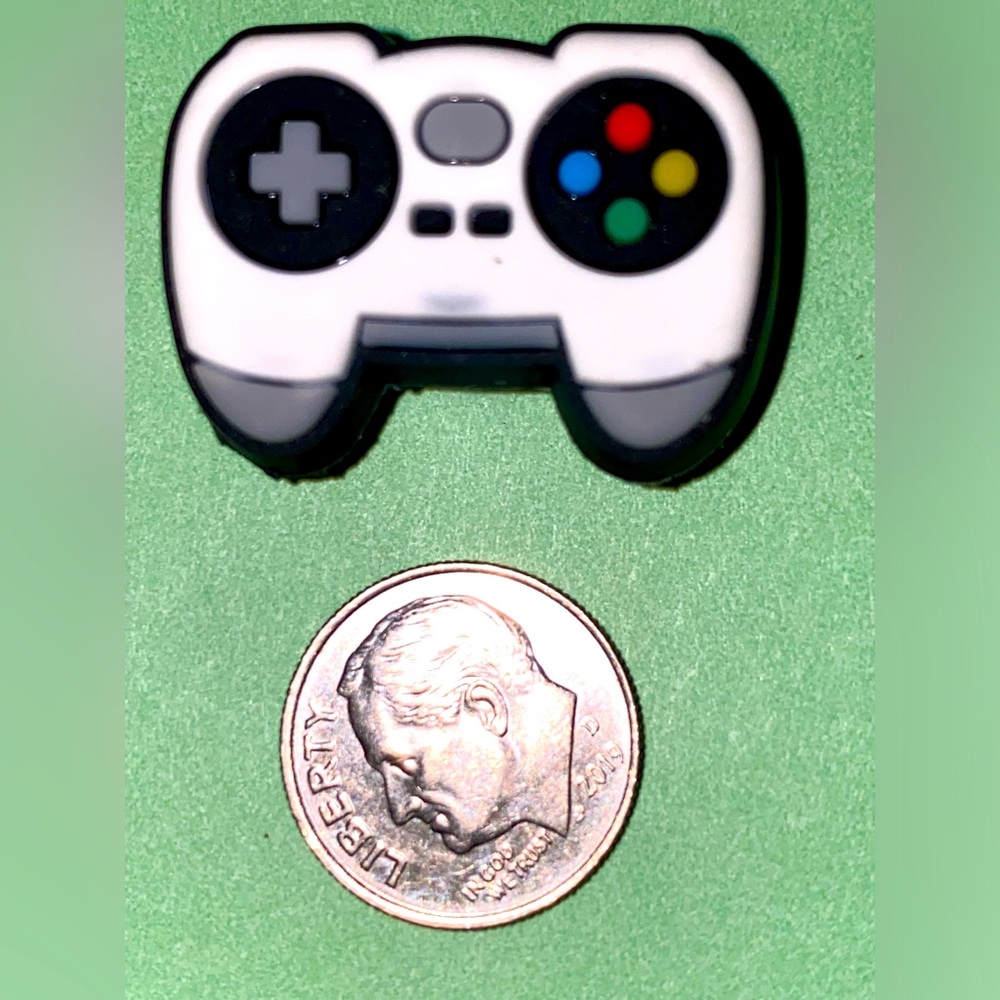 )10 for $15) White Game controller Gamer Crocs Shoe Charms
